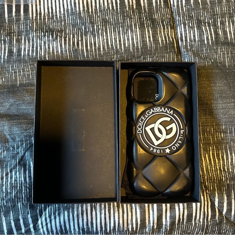 Dolce & Gabbana Quilted Black Camera Case